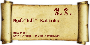 Nyókó Katinka névjegykártya